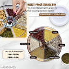 NARUIA 6-Grid Rotating Grain Dispenser - Grocery storage container for pulses, cereal, grains & rice with Measuring Cup (White)