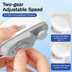 Electric Nail Clipper with LED Light USB Rechargeable Two Speed Nail Trimmer and File for Baby and Adults