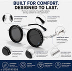 UV Vibe 1-9 Gears Adjustable Tint Sunglasses, Rounded Polarized Glasses with ND Filter Lenses,