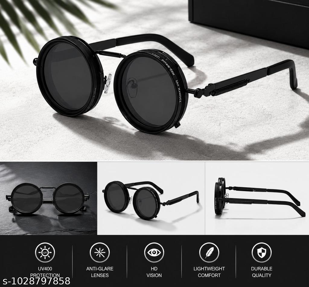 UV Vibe 1-9 Gears Adjustable Tint Sunglasses, Rounded Polarized Glasses with ND Filter Lenses,