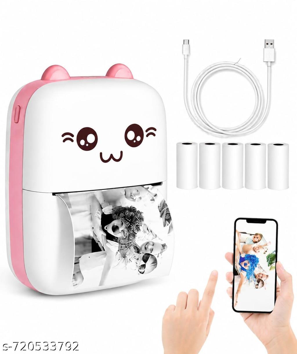 Portable Mini Bluetooth Thermal Printer | Inkless Black & White Photo, Notes & Label Printer for Study, Journals & Home Use